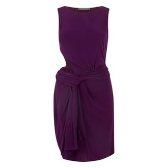 Alberta Ferretti Dress without sleeves with draping - female - Alberta Ferretti - Short Dresses - Purple - S - Dresses