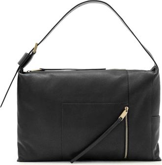 AllSaints Medium Alba Leather Shoulder Bag in Black at Nordstrom