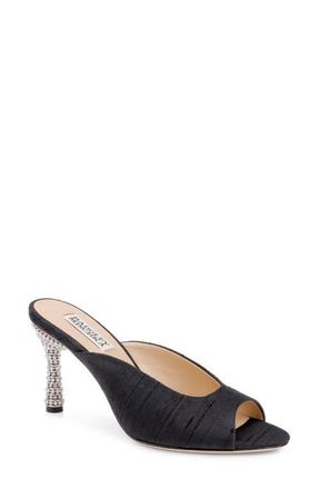 Badgley Mischka Oakdale Slide Sandal in Black Silk at Nordstrom, Size 6.5