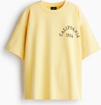 H&M Kastiges T-Shirt in Oversized Fit - Yellow