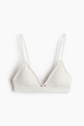 H&M Wattierter Soft-BH mit Pointellemuster - White