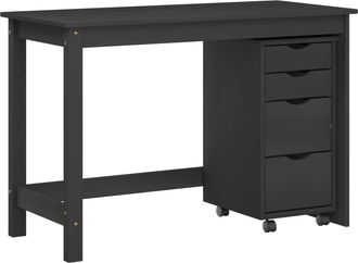 vidaXL Juego De Escritorio Y Armario Rodante Moss 2 Uds. Negro Vidaxl