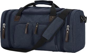 Generic Compatible For Capacity Training Fitness Sports Gym Bags Expandable Handbag Travel Overnight Weekend(Sapphire)