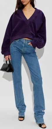 The Attico Sweatshirt With Logo, Womens, Purple