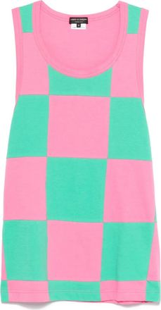 Comme Des Gar&ccedil;ons check-pattern tank top - men - Cotton - M - Pink