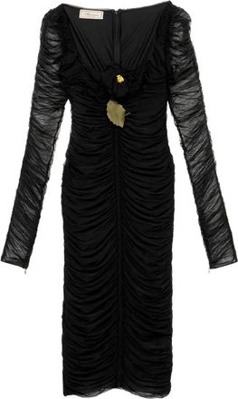 Blumarine Abito midi con decorazione - Nero