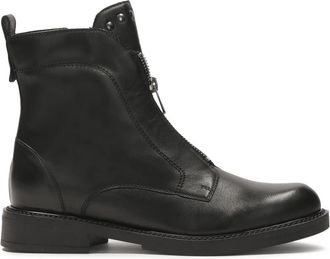 Kazar Comfortabele Laarzen met Rits - Dames - Enkellaarsjes - Zwart - 38 EU - Leer - Schoenen
