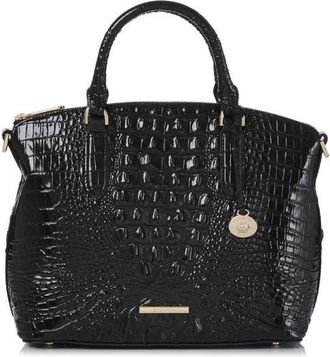 Brahmin Duxbury Croc Embossed Leather Satchel in Black at Nordstrom