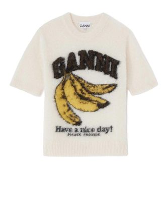 Ganni Brushed Alpaca Graphic t Shirt