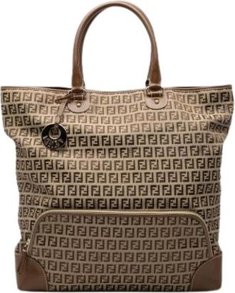 Fendi Pre-owned Canvas Tote - Dames - Vintage Shopper - Bruin - ONE Size - Leer - Vintage
