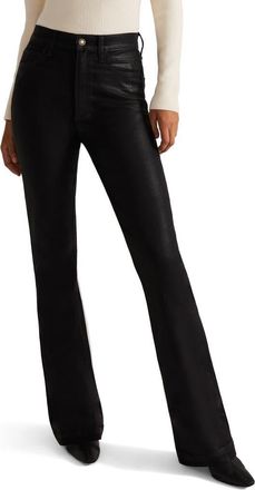 Favorite Daughter The Valentina Shortie Super High Waist Mini Bootcut Jeans in Obsidian at Nordstrom, Size 25P