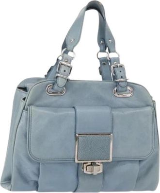 Balenciaga Pre-owned Handbags, female, Blue, Size: ONE SIZE Pre-owned Leather Handbag