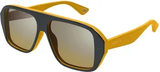 Gucci Silver Navigator Mens Sunglasses GG1615S 002 57