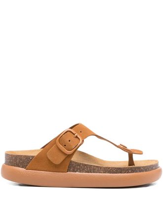 Scholl buckle-fastening thong sandals - Brown