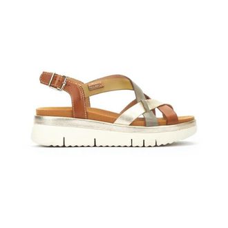 Pikolinos Dames Extra Lichte Bruine Leren Zomer Wedge Sandalen - Palma
