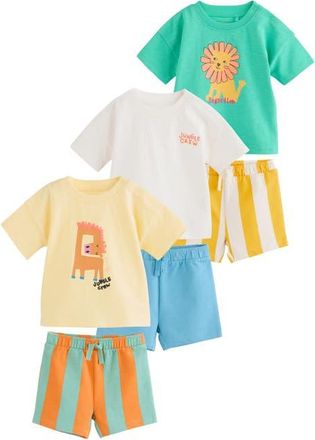 Next 6-Pack Bright Graphic T-Shirts & Assorted Shorts Set in Green at Nordstrom, Size 9-12M