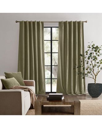 Brooklyn Loom Matte Cotton Velvet Window Curtain