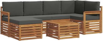 vidaXL Conjunto De Sof&aacute;s De Exterior 7 Uds. Natural Y Antracita Vidaxl