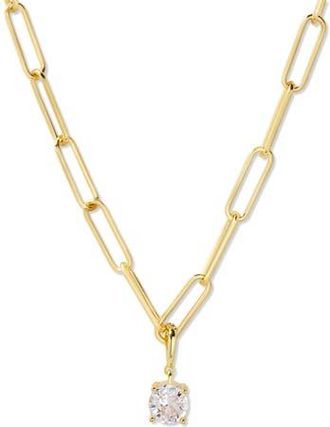 Brook & York Melrose Birthstone Pendant Paper Clip Chain Necklace in Gold at Nordstrom Rack