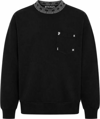 Palm Angels Black Crew Neck Sweatshirt