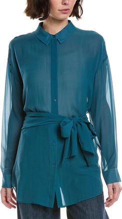 Eileen Fisher Classic Collar Silk Shirt