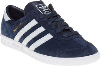 adidas Originals Mens Trainers Hamburg Leather Lace Up navy - Size UK 7