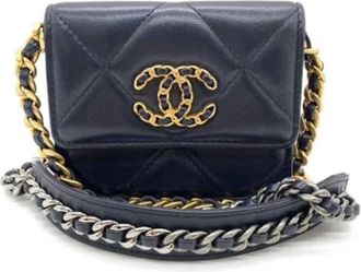 Chanel Pre-owned Fabric chanel-bags - Dames - Vintage Schoudertas - Blauw - ONE Size - Vintage