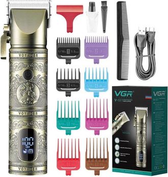 Trade Shop Trade Shop - Rasoio Professionale Tagliacapelli Display Led Senza Fili Ricaricabile Vgr V-697