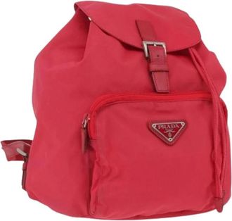 Prada Pre-owned Backpacks, female, Red, Size: ONE SIZE Pre-owned Vintage Nylon Backpack