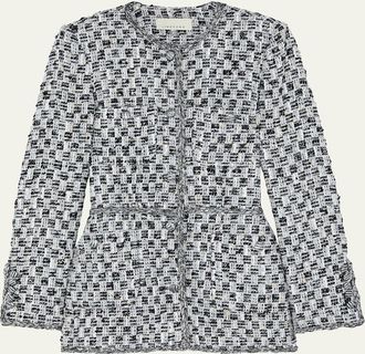 Liberowe Diya Metallic Tweed Single-Breasted Jacket