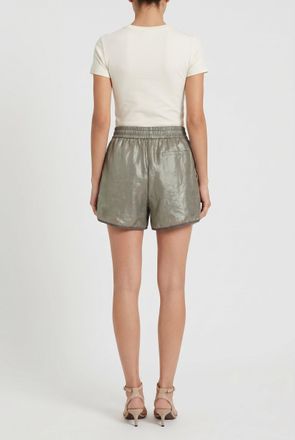 Brunello Cucinelli Metallic Cotton Shorts - Silver