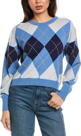 Brodie Argyle Balloon Sleeve Crewneck Wool & Cashmere-Blend Sweater