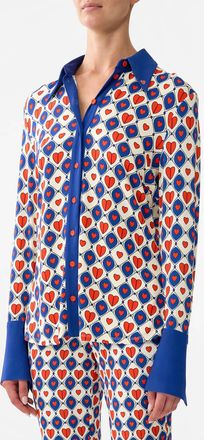 Camilla Fitted Jersey Shirt In Rinse And Roar