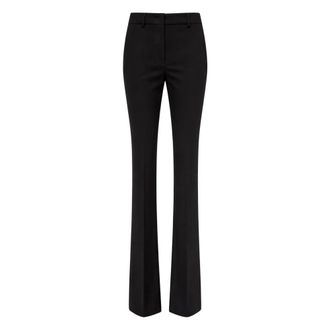 Sportmax Febe Broeken - Dames - Wijde Broeken - Zwart - M - Wol - Broeken