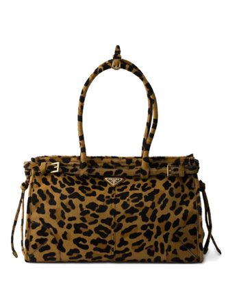 Prada Bonnie grote shopper met print - Bruin