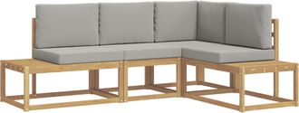vidaXL Conjunto De Sof&aacute;s De Exterior 3 Pieza Blanco Y Gris Claro Vidaxl