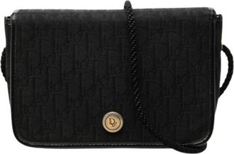 Dior Pre-owned Canvas Crossbody Bag - Dames - Vintage Schoudertas - Zwart - ONE Size - Leer - Vintage