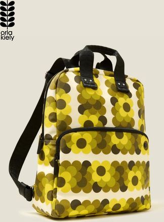 Orla Kiely Womens Yellow Lotta Backpack - Retro Flower - One Size