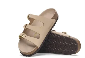 Birkenstock Womens Florida Nubuck Leather Sandals In Sandcastle