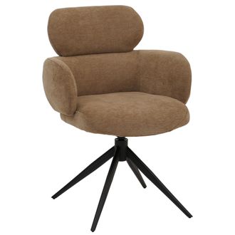 Hhg Hhg - Silla De Comedor 259, Silla De Cocina Tapizada, Giratoria Con Retorno Autom&aacute;tico, Tela (310 G/m&sup2;) Chenilla &Ouml;ko-tex, Marr&oacute;n Claro