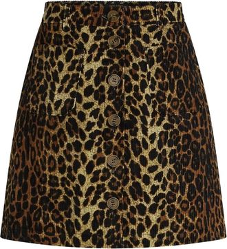King Louie Garbo Rok Fargo Cord - Dames - Korte rokken - Bruin - XL - Katoen - Rokken
