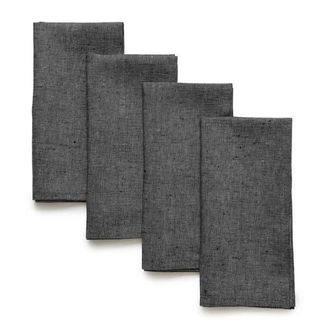 Solino Home Linen Dinner Napkins - Athena, 20 x 20 in Charcoal Grey at Nordstrom, Size Large