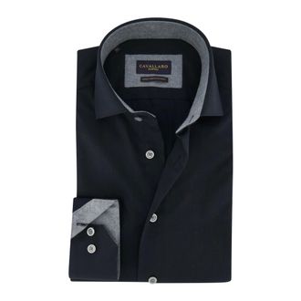 Cavallaro Heren, Overhemden, Zwart, Maat: XL Katoen