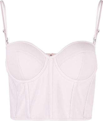 Alexander McQueen boned corset top - women - Acetate/Viscose - 40 - Pink