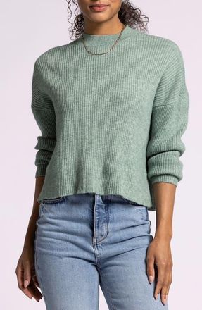 Thread & Supply Lana Rib Crewneck Sweater in Coastal Teal at Nordstrom, Size Small