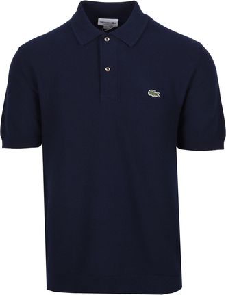Lacoste Mens KNITTED POLO SHIRT NAVY BLUE Cotton - Size X-Large