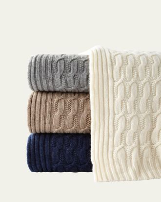 Sofiacashmere Seed-Stitch Cable Throw