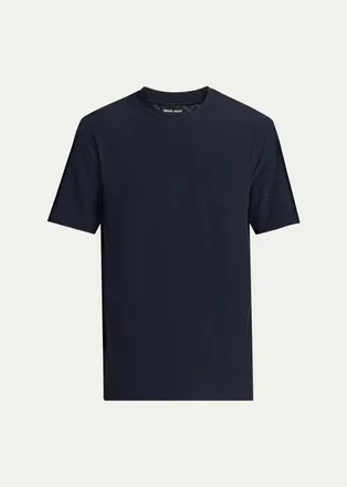 Giorgio Armani Mens Rib-Knit Wool-Blend T-Shirt