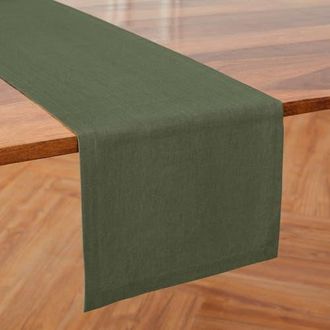 Solino Home Linen Table Runner for Dining Table, Holiday and Everyday Table Decor - Diana in Desert Green at Nordstrom, Size X-Small