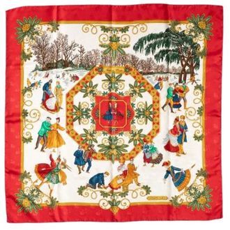 Herm&egrave;s Pre-owned Scarves, female, Multicolor, Size: ONE SIZE Pre-owned Joies Dhiver Silk Scarf